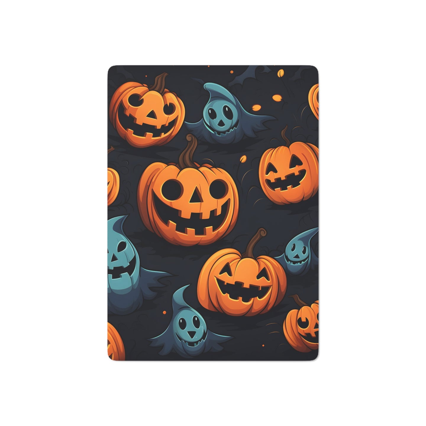 DistinctInk Playing Poker Cards with Nightly Fright of Bats and Ghouls Design for Halloween