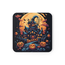 DistinctInk (Set of 4) Corkwood Coasters with Spooky Sweet Treats Design for Halloween
