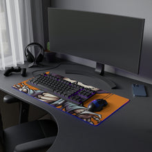 DistinctInk LED Gaming Mouse Pad with Haunted Jack-O'-Skeleton Design for Halloween
