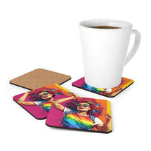 DistinctInk (Set of 4) Corkwood Coasters with Leading a New Path Design for LGBTQ+ Pride