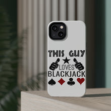 DistinctInk ToughCase for Apple iPhone, Compatible with MagSafe Charging - This Guy Loves Blackjack