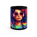 Black Coffee Mug - Living a Full Life for LGBTQ+ Pride