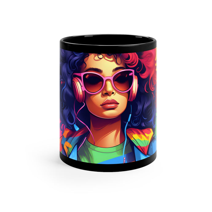 DistinctInk Black Coffee Mug - Living a Full Life for LGBTQ+ Pride