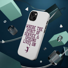 DistinctInk ToughCase for Apple iPhone, Compatible with MagSafe Charging - Spirit of Service & Spiking Lives On Tennis