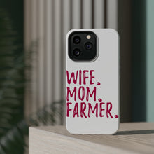 DistinctInk ToughCase for Apple iPhone, Compatible with MagSafe Charging - Wife. Mom. Farmer.