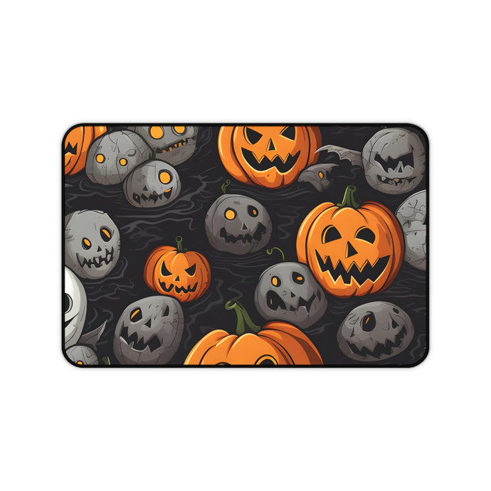 DistinctInk Desk Mat with Haunted Harvest Time Design for Halloween