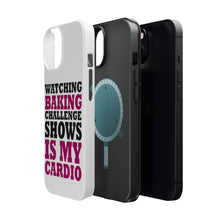 DistinctInk ToughCase for Apple iPhone, Compatible with MagSafe Charging - Watching Baking Shows is My Cardio