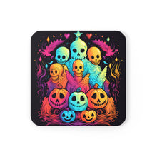 DistinctInk (Set of 4) Corkwood Coasters with The Joy of ConnectingDesign for Halloween LGBTQ+ Pride