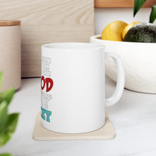 DistinctInk Glossy White Coffee / Tea Mug - Give Blood Play Hockey
