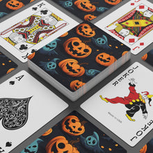 DistinctInk Playing Poker Cards with Nightly Fright of Bats and Ghouls Design for Halloween
