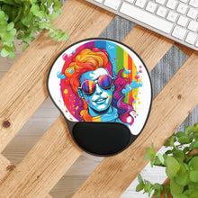 DistinctInk Mouse Pad with Wrist Rest  with Leading with Courage and Grace Design for LGBTQ+ Pride