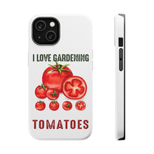 DistinctInk ToughCase for Apple iPhone, Compatible with MagSafe Charging - I Love Gardening from My Head Tomatoes