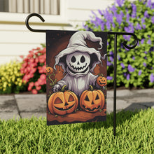 DistinctInk Garden & House Banner / Flag with Trick or Treat Ghost-O-Lantern Design for Halloween