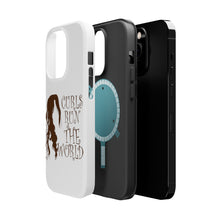 DistinctInk ToughCase for Apple iPhone, Compatible with MagSafe Charging - Curls Run the World