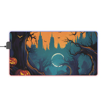 DistinctInk LED Gaming Mouse Pad with Haunted Evening Nightmare Design for Halloween