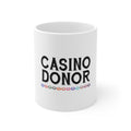 Glossy White Coffee / Tea Mug - Casino Donor - Blackjack Gambling