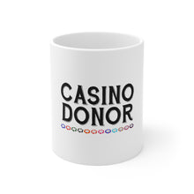 DistinctInk Glossy White Coffee / Tea Mug - Casino Donor - Blackjack Gambling