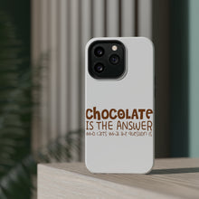 DistinctInk ToughCase for Apple iPhone, Compatible with MagSafe Charging - Chocolate is the Answer Who Cares Question