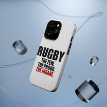 DistinctInk ToughCase for Apple iPhone, Compatible with MagSafe Charging - Rugby The Few The Proud the Insane