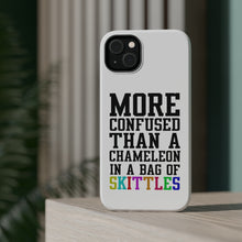 DistinctInk ToughCase for Apple iPhone, Compatible with MagSafe Charging - More Confused than Chameleon in Skittles