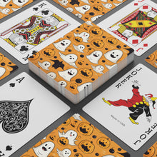 DistinctInk Playing Poker Cards with Ghoulish Bats and Pumpkins Design for Halloween