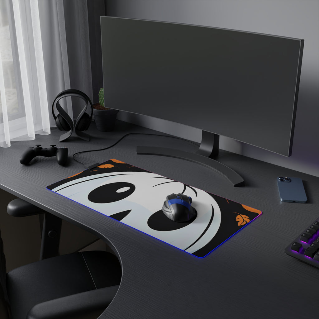LED Gaming Mouse Pad with Ghost Skeleton Cartoon Pumpkin Design for Halloween, view 9