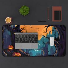 DistinctInk Desk Mat with Haunted Evening Nightmare Design for Halloween