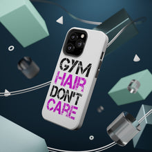 DistinctInk ToughCase for Apple iPhone, Compatible with MagSafe Charging - Gym Hair Don't Care