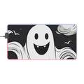 LED Gaming Mouse Pad with Skeletal Ghostly Pumpkin Patch Design for Halloween