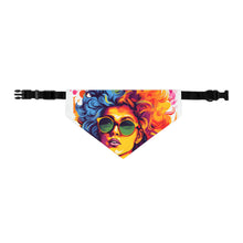 DistinctInk Adjustable Pet Banana Collar with A World of Words Design for LGBTQ+ Pride