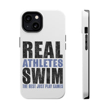 DistinctInk ToughCase for Apple iPhone, Compatible with MagSafe Charging - Real Athletes Swim Rest Play Games