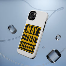 DistinctInk ToughCase for Apple iPhone, Compatible with MagSafe Charging - May Contain Alcohol Warning Sign