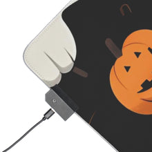 DistinctInk LED Gaming Mouse Pad with Ghost Skeleton Pumpkin Cartoon Design for Halloween