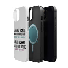 DistinctInk ToughCase for Apple iPhone, Compatible with MagSafe Charging - Worries About the Future Until Married