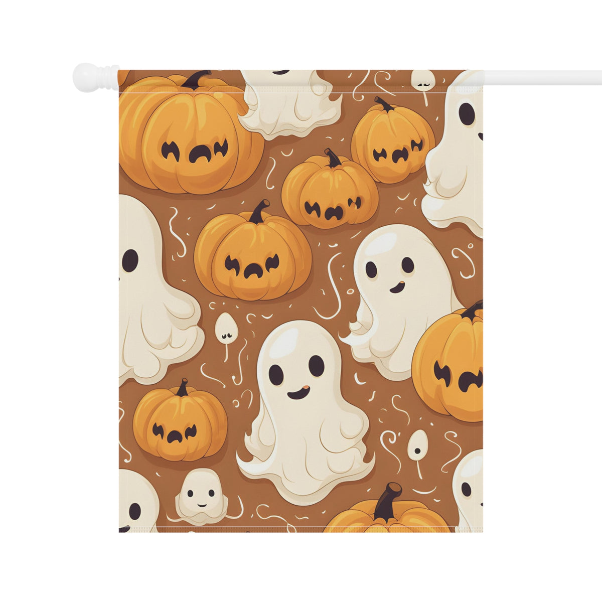 Garden & House Banner / Flag with Ghastly Skeleton Pumpkin Cartoon Design for Halloween, view 7