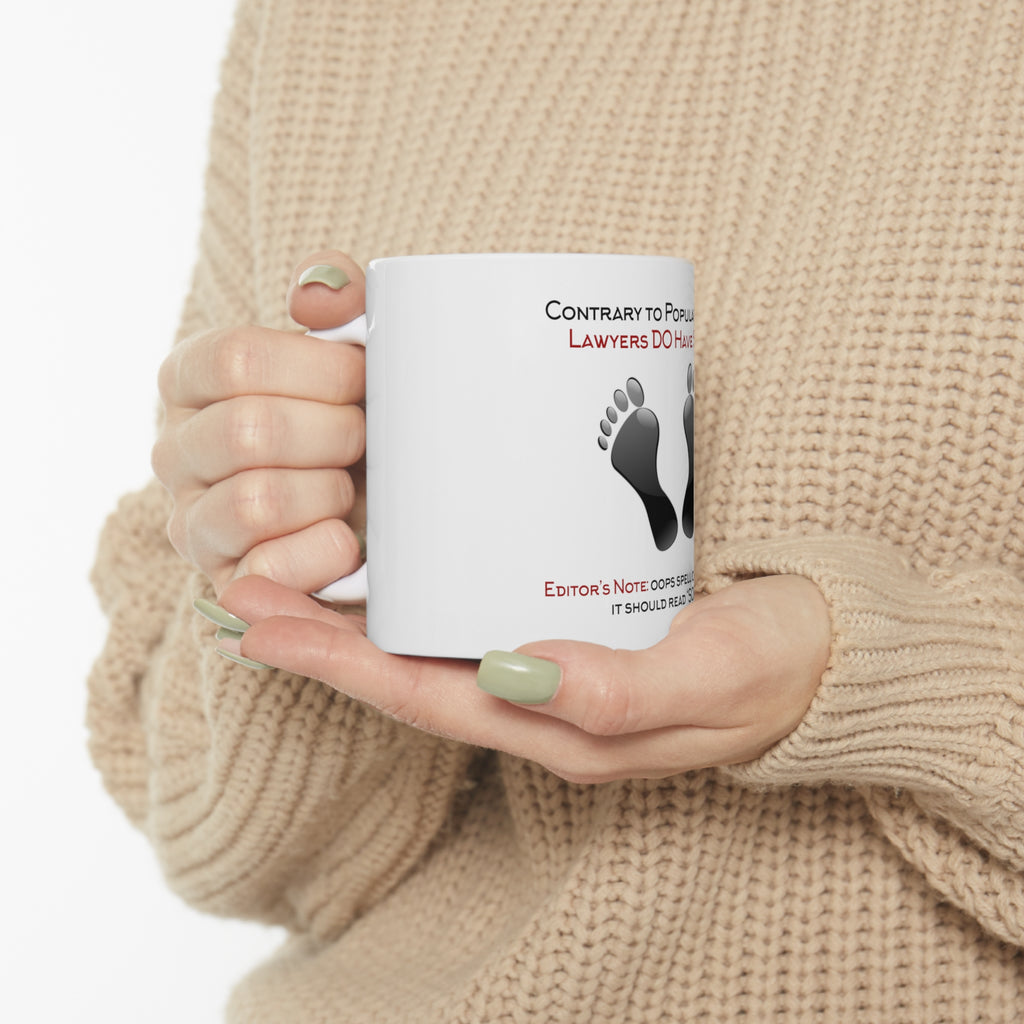 Glossy White Coffee / Tea Mug - Lawyers DO Have Souls Oops Soles, view 10