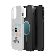 DistinctInk ToughCase for Apple iPhone, Compatible with MagSafe Charging - Diamonds and Tattoos Are Forever