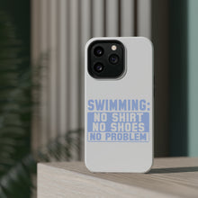 DistinctInk ToughCase for Apple iPhone, Compatible with MagSafe Charging - Swimming No Shirt No Shoes No Problem