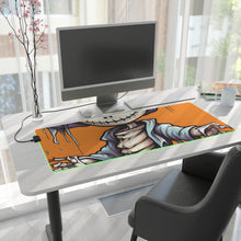 DistinctInk LED Gaming Mouse Pad with Haunted Jack-O'-Skeleton Design for Halloween