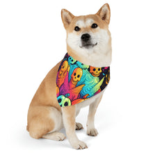 DistinctInk Adjustable Pet Banana Collar with The Joy of Connecting Design for Halloween LGBTQ+ Pride