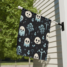 DistinctInk Garden & House Banner / Flag with Ghastly Skeletal Shadows Design for Halloween