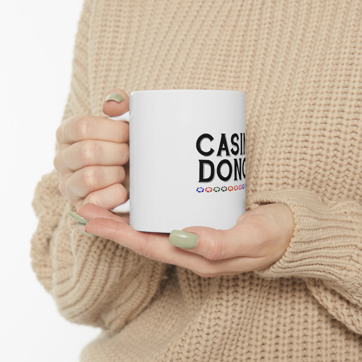Glossy White Coffee / Tea Mug - Casino Donor - Blackjack Gambling, view 10