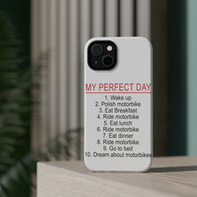 DistinctInk ToughCase for Apple iPhone, Compatible with MagSafe Charging - My Perfect Day - Motorbike Motorcycle