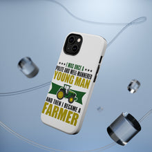 DistinctInk ToughCase for Apple iPhone, Compatible with MagSafe Charging - Was Well Mannered Young Man Then Farmer