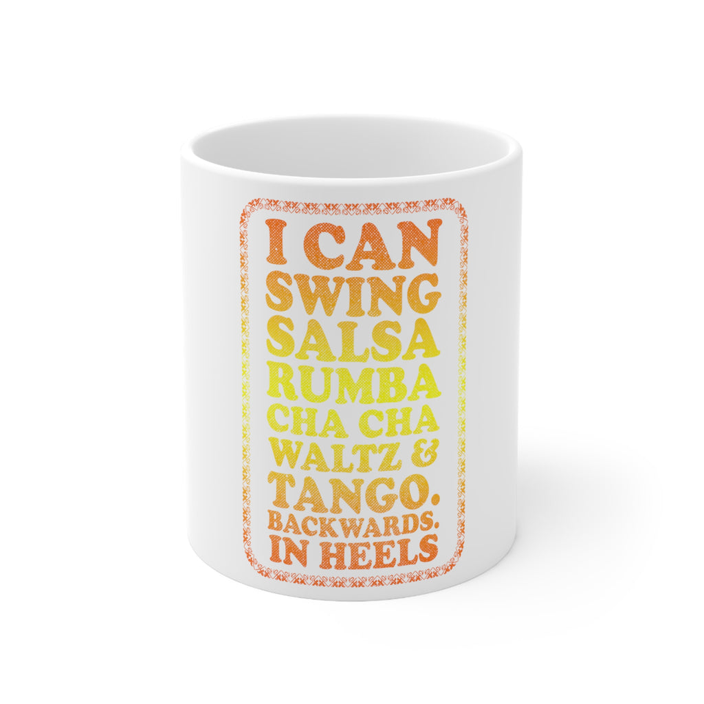Glossy White Coffee / Tea Mug - Swing Salsa Rumba Cha Cha Waltz in Heels