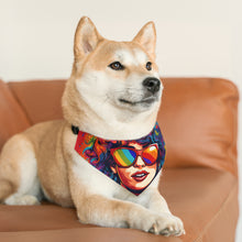 DistinctInk Adjustable Pet Banana Collar with Start Building Your Dreams Design for LGBTQ+ Pride