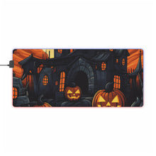 DistinctInk LED Gaming Mouse Pad with Darkness Falls on Halloween Design for Halloween