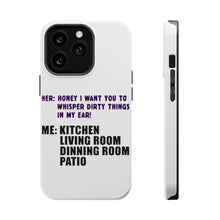DistinctInk ToughCase for Apple iPhone, Compatible with MagSafe Charging - Whisper Dirty Things In My Ear Marriage