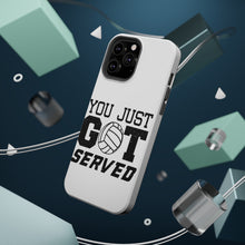 DistinctInk ToughCase for Apple iPhone, Compatible with MagSafe Charging - You Just Got Served Volleyball