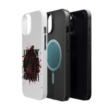 DistinctInk ToughCase for Apple iPhone, Compatible with MagSafe Charging - I Puckin' Love Hockey